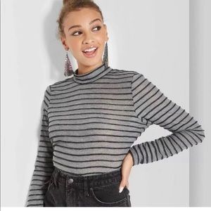 Wild Fable Metallic Striped Crop Top L